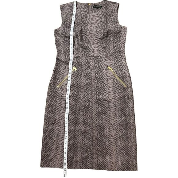 DONNA KARAN Snakeskin Zip Pocket Sheath Dress SIZE 6 - Picture 13 of 16